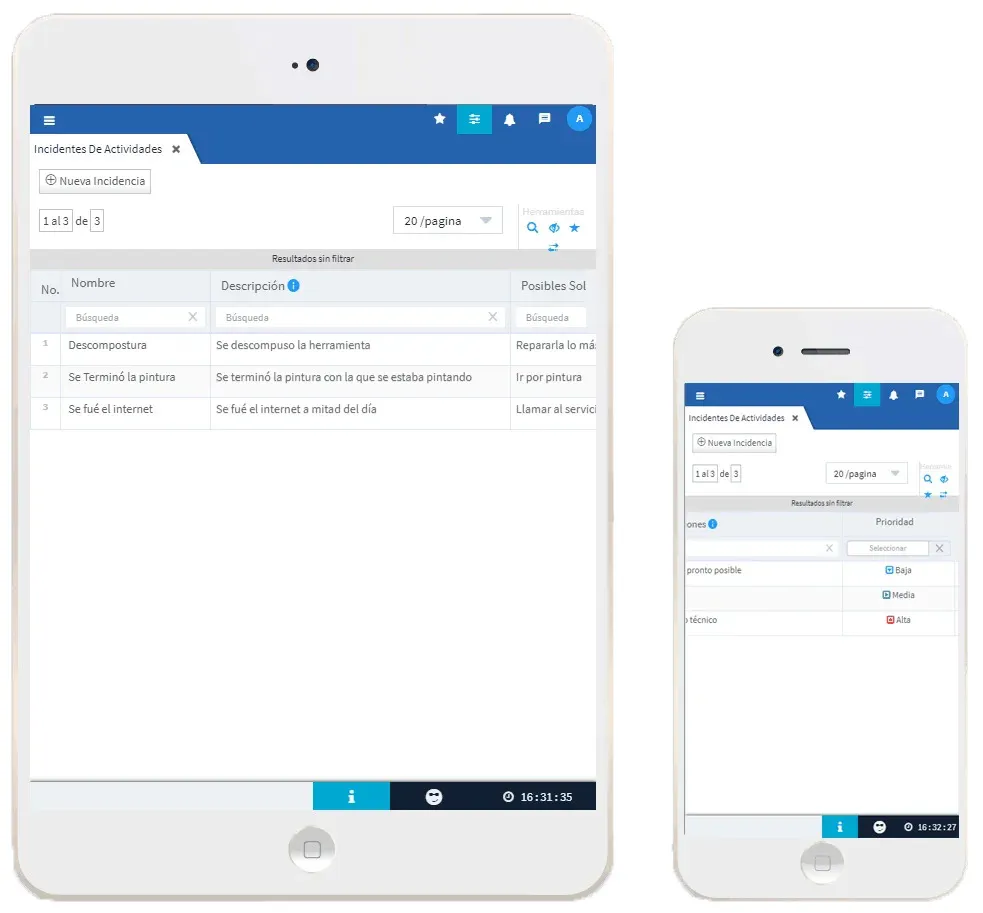 Evidence Technology - Incidentes de actividades