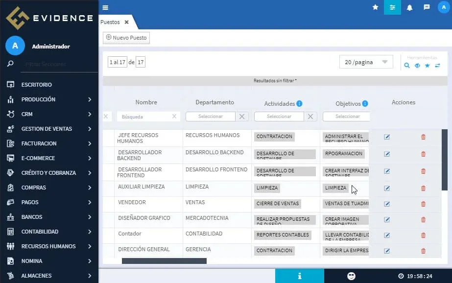 Puestos de trabajo, Evidence Technology